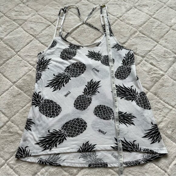 Victoria's Secret PINK | Black And White Pineapple Tank Top | Size Extra Small - Picture 10 of 10